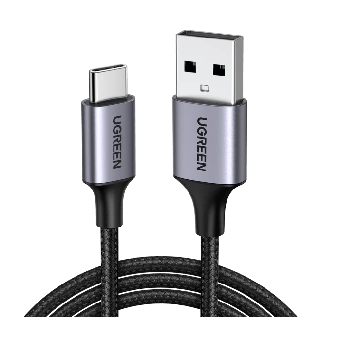 Buy Ugreen nylon braided usb-c cable, 1m, 60126b – black in Saudi Arabia