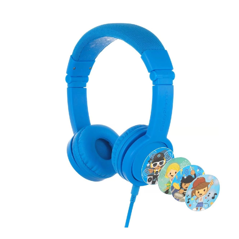 Buy Buddyphones explore plus foldable headphones with mic - cool blue in Saudi Arabia