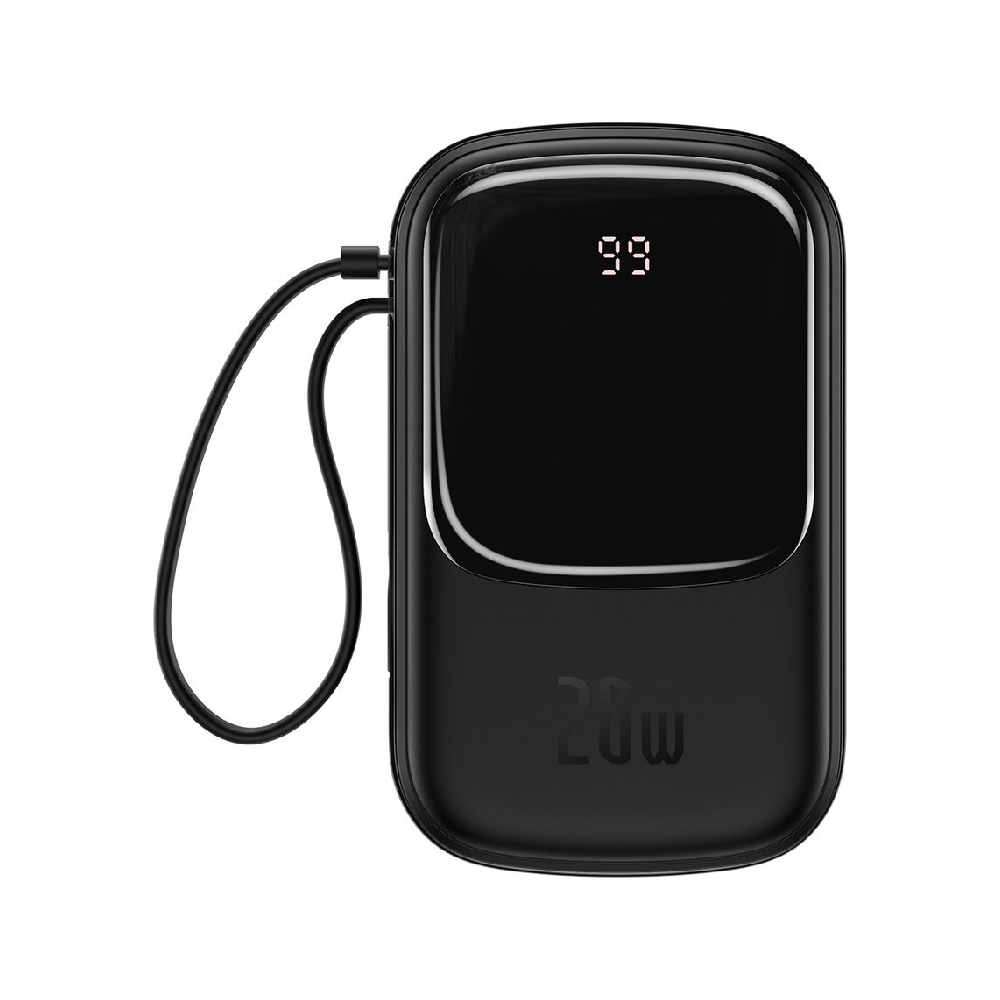 Buy Baseus q pow digital display power bank with ip cable 20000mah, ppqd-h0 - black in Saudi Arabia