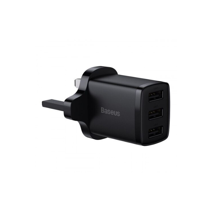 Buy Baseus compact 17w charger uk, ccxj020301 - black in Saudi Arabia