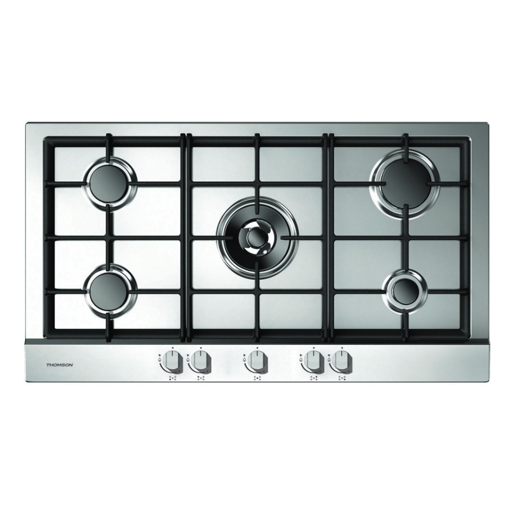 Buy Thomson built-in gas hob, 90 cm, 5 burners, th9g5vc/s – stainless steel in Saudi Arabia