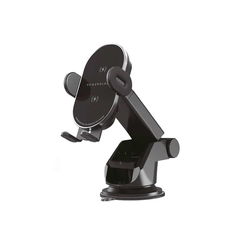 

Powerology 3 in 1 fast wireless car charger mount holder, 15w, pwwccm-bk - black