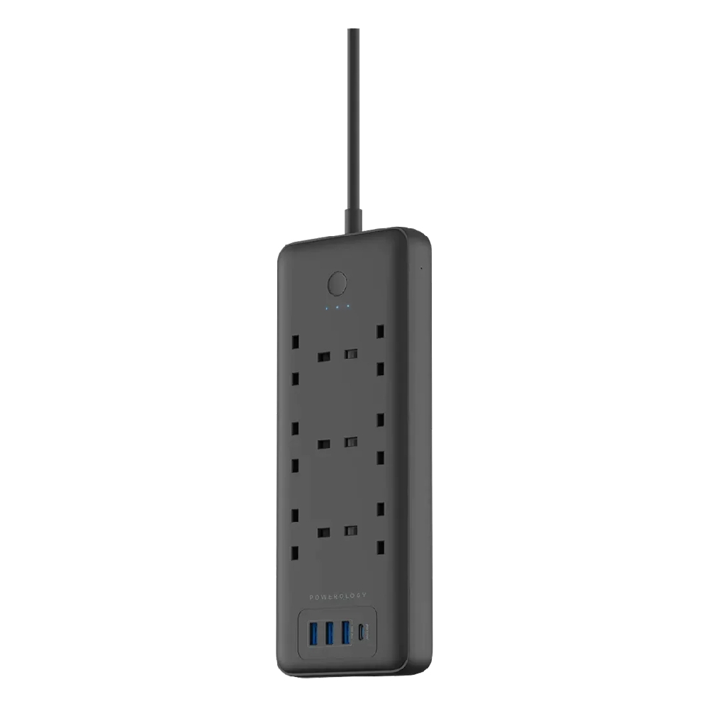 

Powerology multiport smart power socket, 3250w 13a, 2m, psmsupdbk – black
