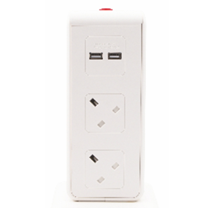 

Datazone power extension socket, 10 way with 4 usb ports, 2990 w, dz-ps06 - white
