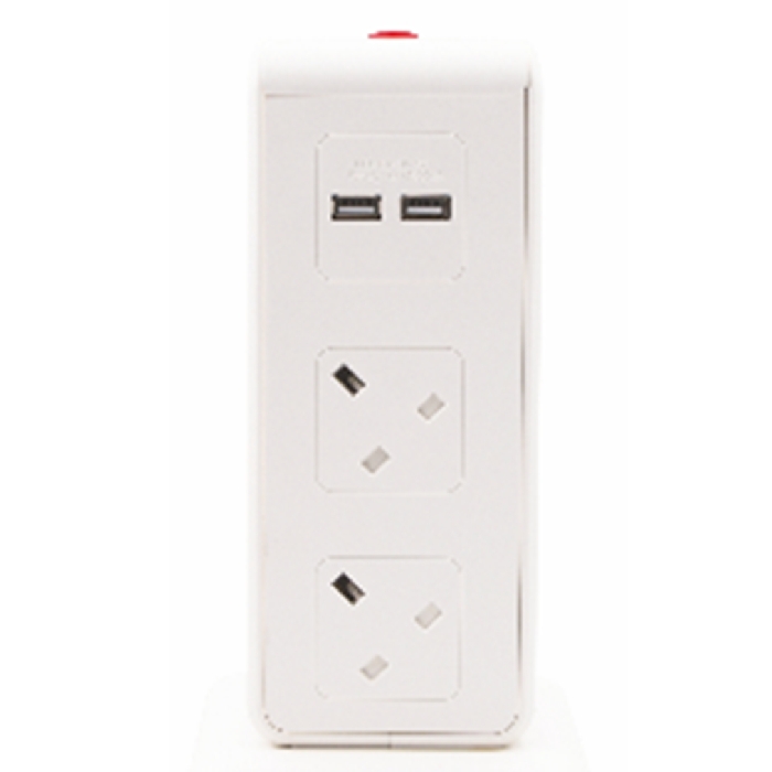 Buy Datazone power extension socket, 10 way with 4 usb ports, 2990 w, dz-ps06 - white in Saudi Arabia