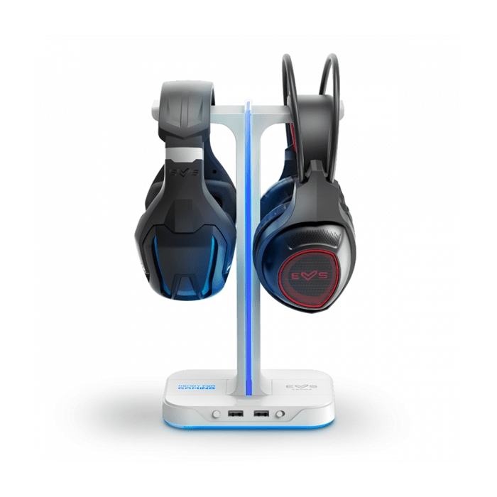 Buy Energy sistem esg s3 duo gaming headset stand, support 2 headphones, 2 usb ports, rgb l... in Saudi Arabia