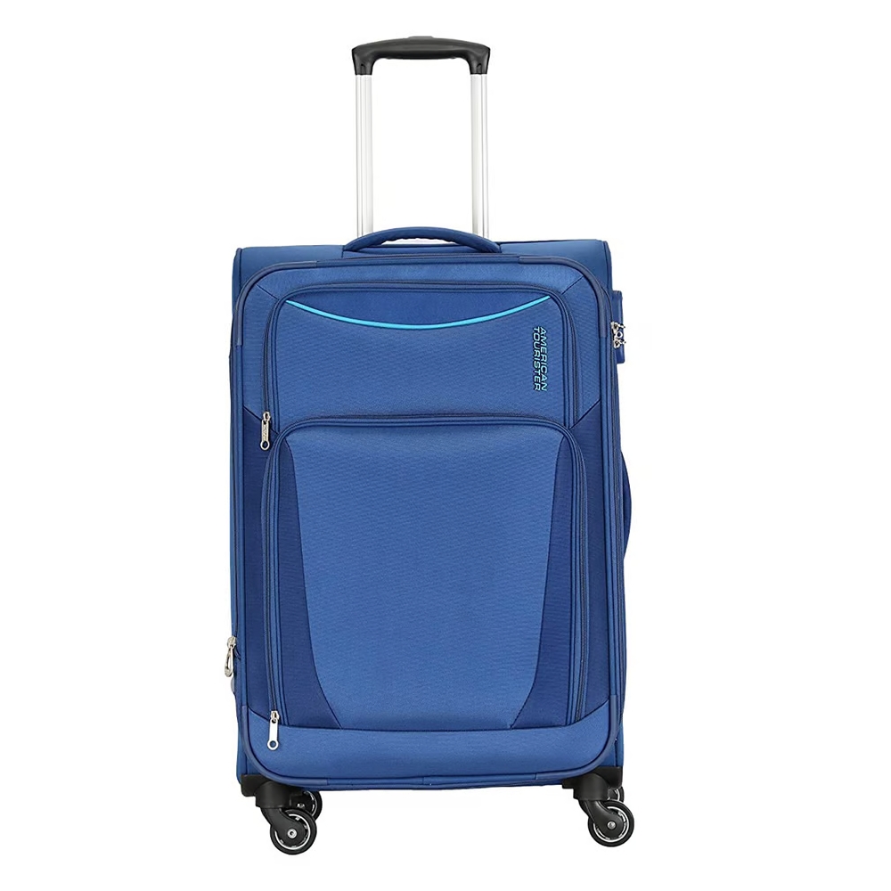 Buy American tourister portland softside spinner luggage trolley, 79 cm - blue in Saudi Arabia