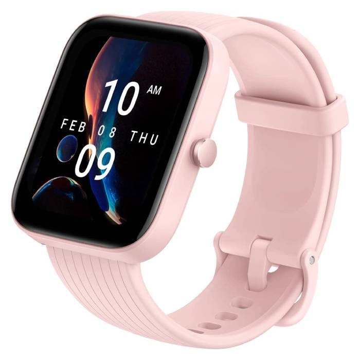 Buy Amazfit bip 3 pro smart watch with silicone strap 44. 1mm – pink in Saudi Arabia