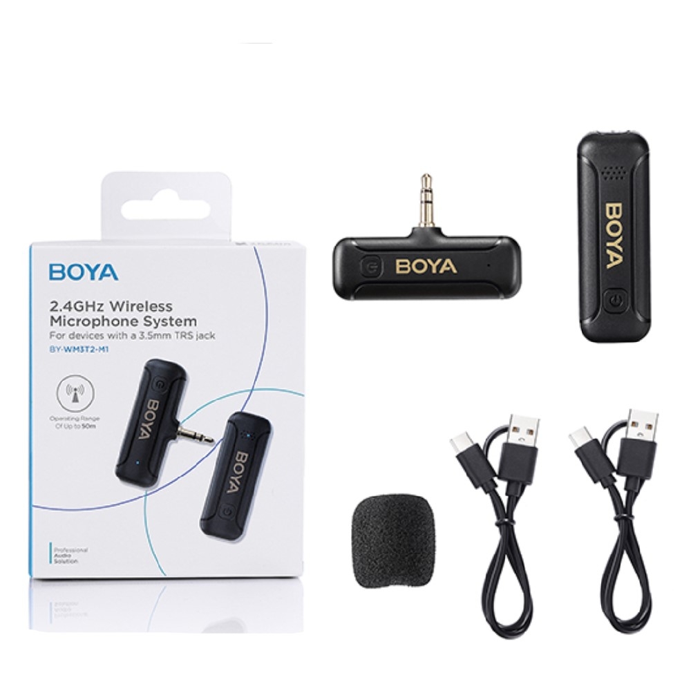 Buy Boya ultracompact 2. 4ghz wireless microphone, usb-c port, by-wm3t2-m1– black in Kuwait