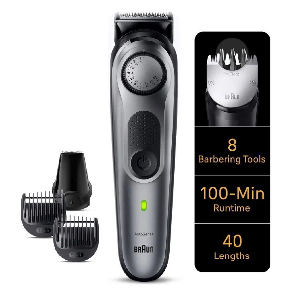 Buy Braun pro beard trimmer 7 for men, bt7420 – grey in Kuwait