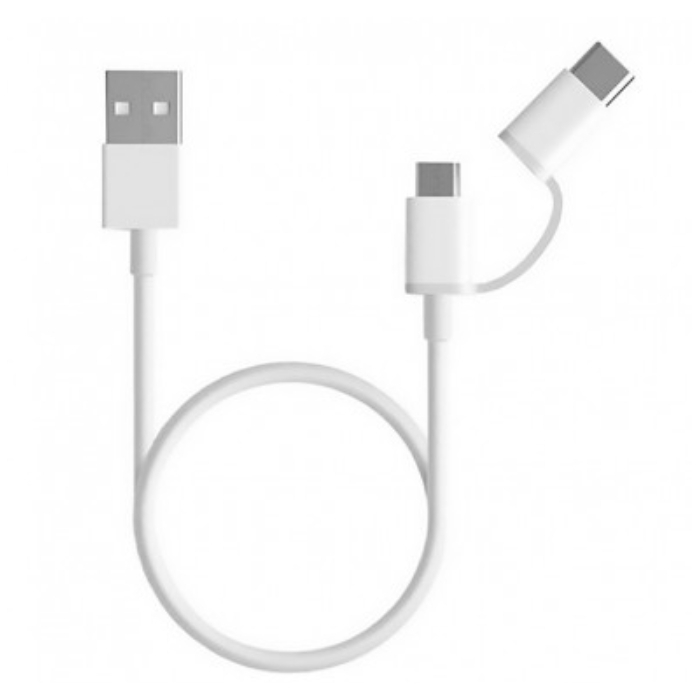

Xiaomi mi 2-in-1 micro usb to usb-c cable, 1m - white