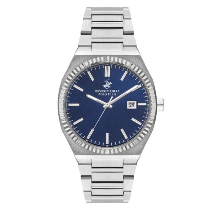 Buy Beverly hills polo club men’s watch, analog, 43mm, metal strap, bp3405x. 390 - silver in Kuwait