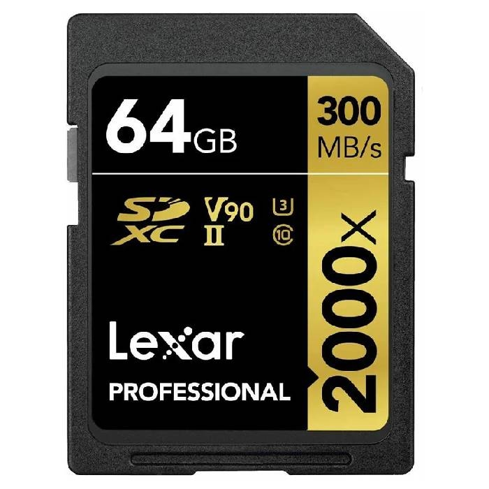 Buy Lexar high-performance 2000x pro sdhc sdxc uhs-iisd gold series card, 64gb -lsd2000064g... in Kuwait