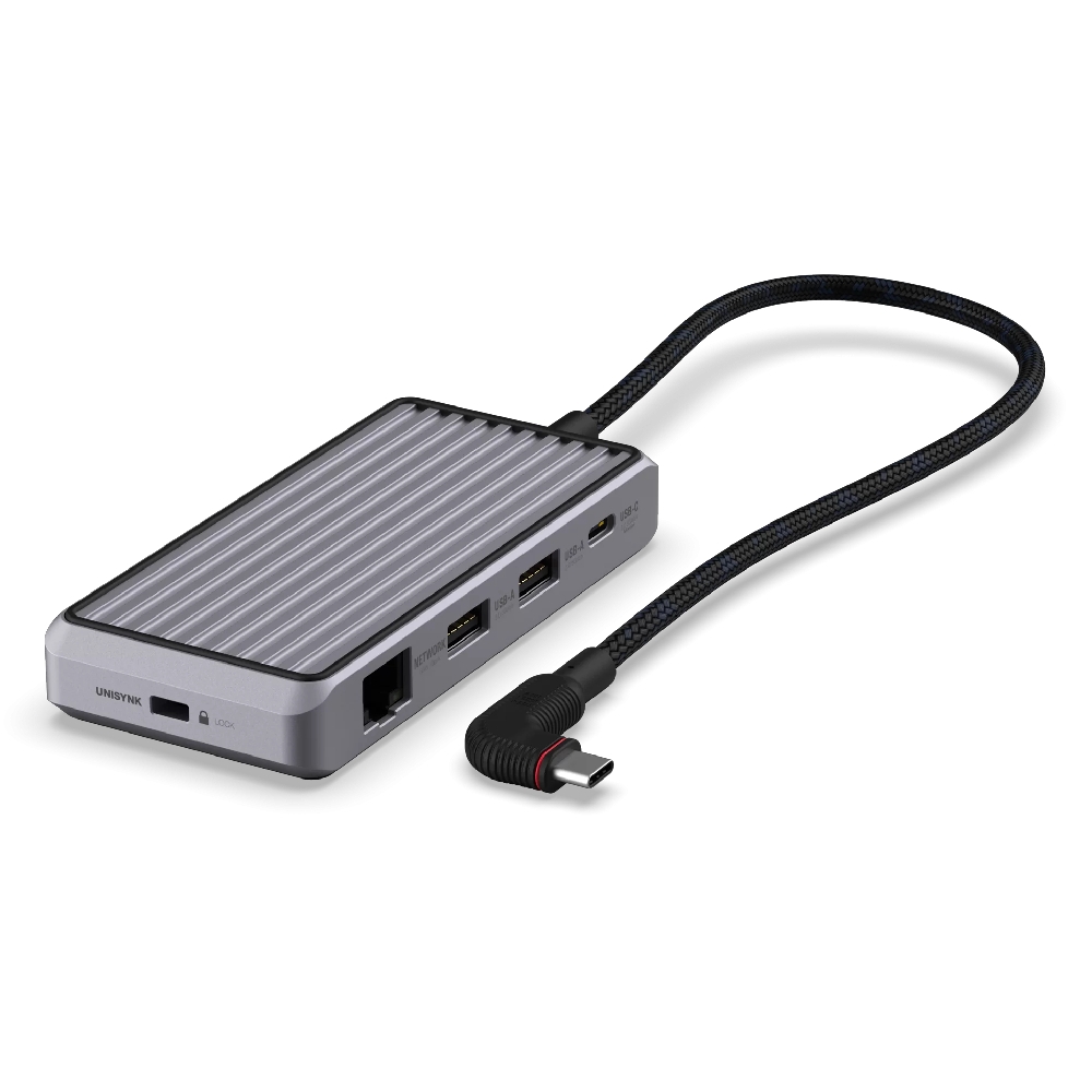 Buy Unisynk 8 port usb-c hub v2 laptop charger, 100w, 10384 – grey in Kuwait