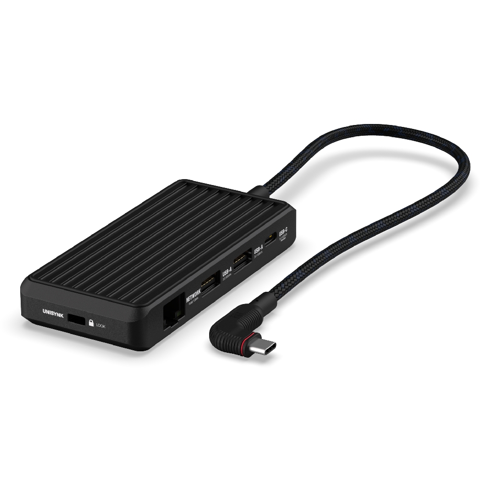 Buy Unisynk 8 port usb-c hub v2 laptop charger, 100w, 10385 – black in Kuwait