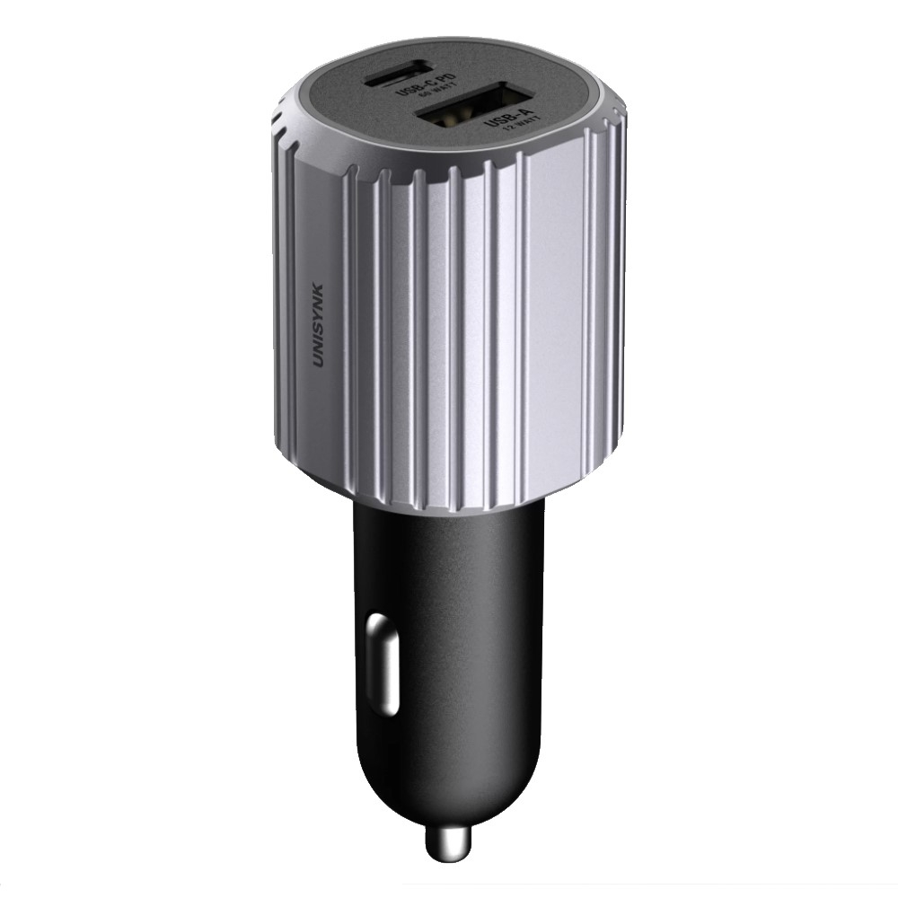 Buy Unisynk dual usb-c/a car charger pd, 72w, 10407- grey in Kuwait