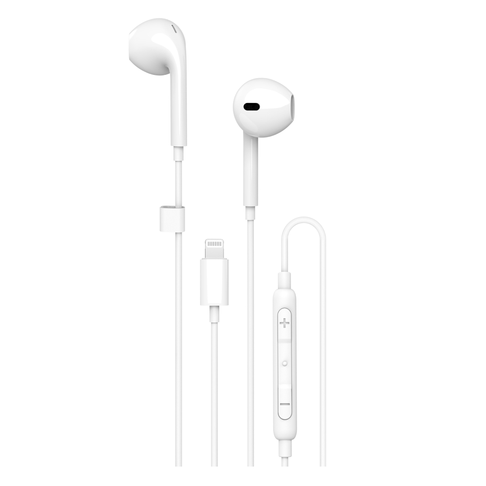 Buy Unisynk in-ear usb-c wired lightning headphones, 10345- white in Kuwait