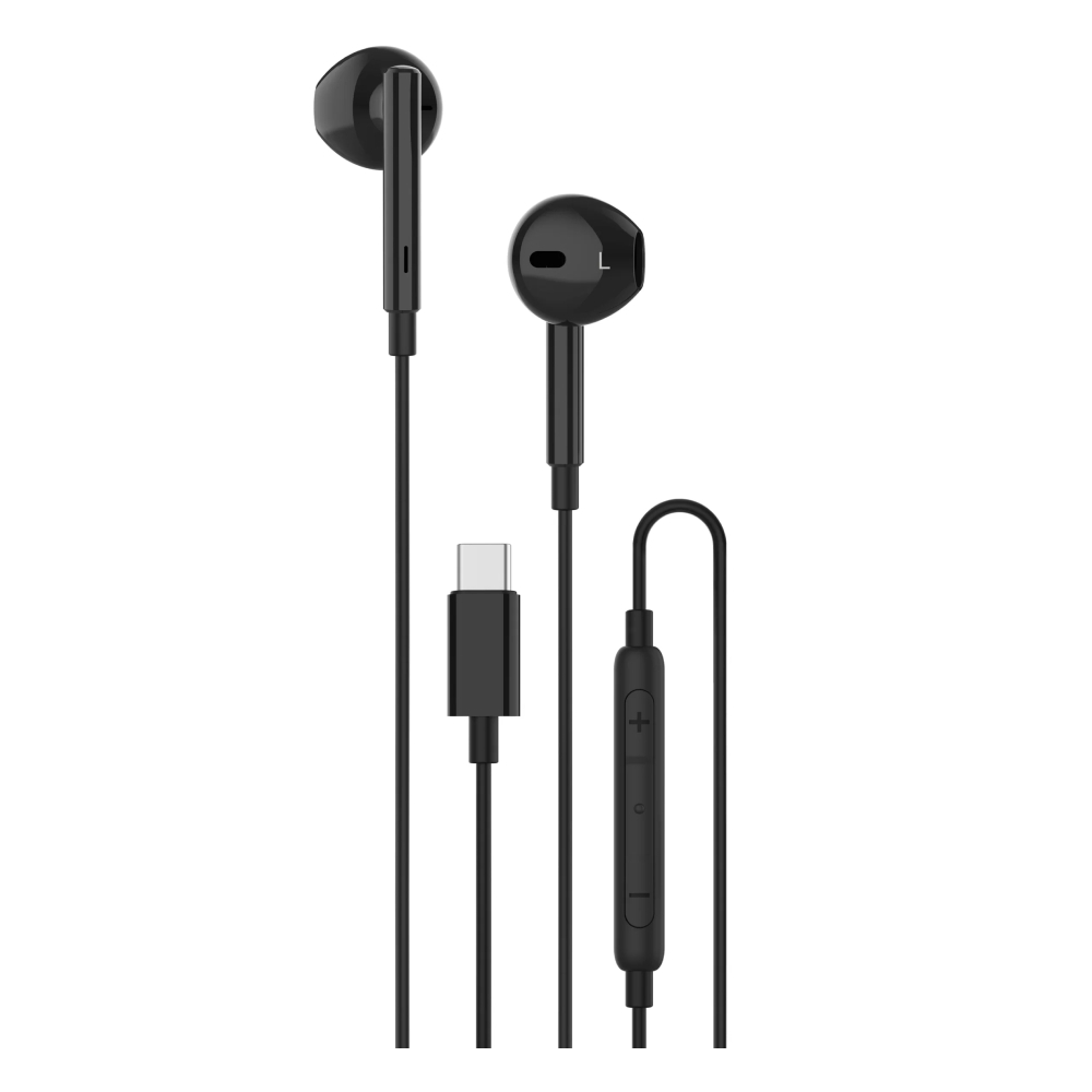 Buy Unisynk in-ear usb-c wired headphones, 10396- black in Kuwait