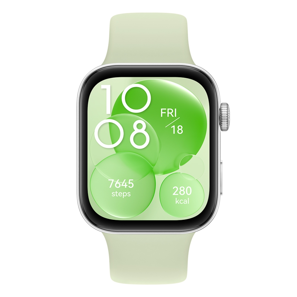 Buy Pre-order huawei watch fit 3, aluminum body, silicone strap green + huawei scale 3 in Kuwait