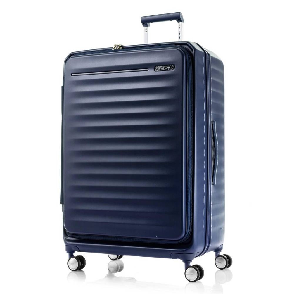 Buy American tourister frontec spinner hard luggage trolley bag, 79cm, hj3x41009 - navy blue in Kuwait