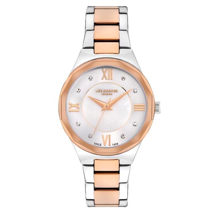 Buy Lee cooper watch for women, analog, 32 mm, metal strap, lc07922. 520 – silver/rose gold in Kuwait