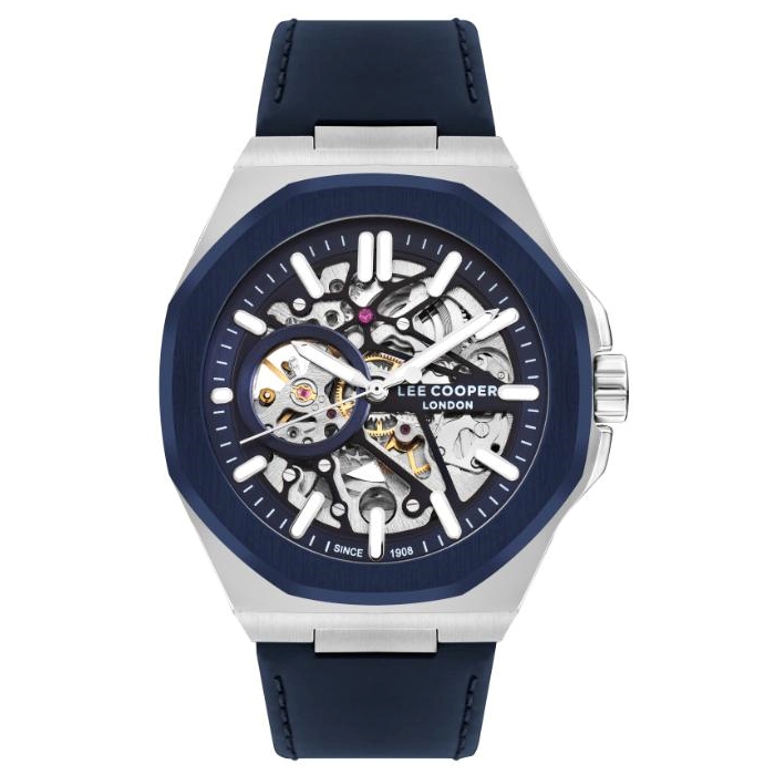Buy Lee cooper watch for men, automatic, 43 mm, leather strap, lc07978. 399 – dark blue in Kuwait