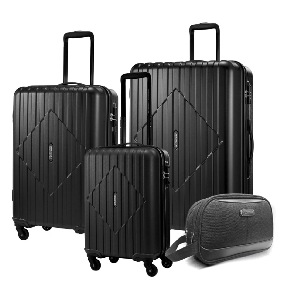 Buy American tourister skytrac hard trolley luggage set of 3, 55+68+78cm, with clutch bag, ... in Kuwait