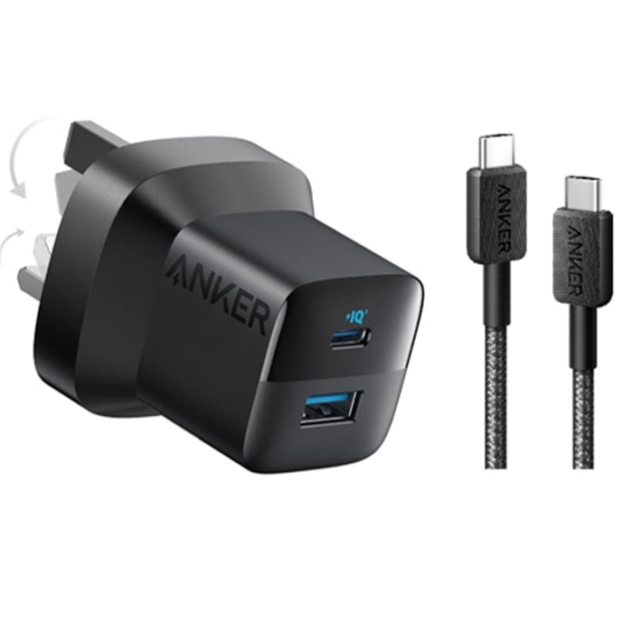 Buy Anker 323 33w charger with usb-c to usb-c cable, b2331k11 – black in Kuwait