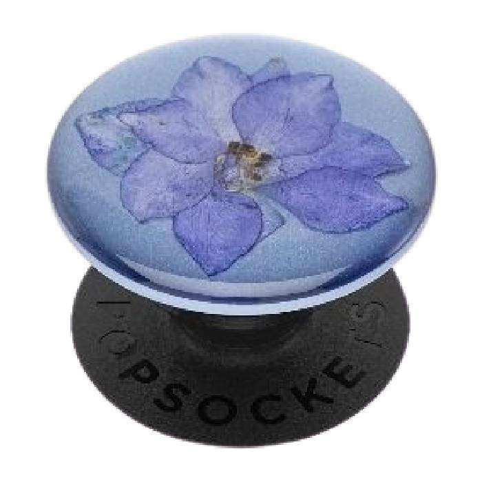 

Popsockets phone stand and grip (801240) – pressed flower larkspur purple