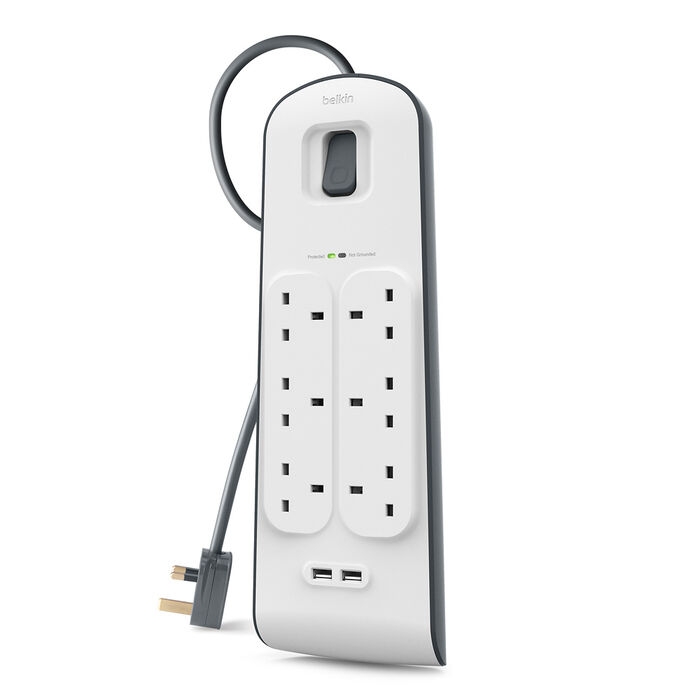 Buy Belkin 2. 4 amp usb charging 6-outlet surge protection extension strip in Saudi Arabia