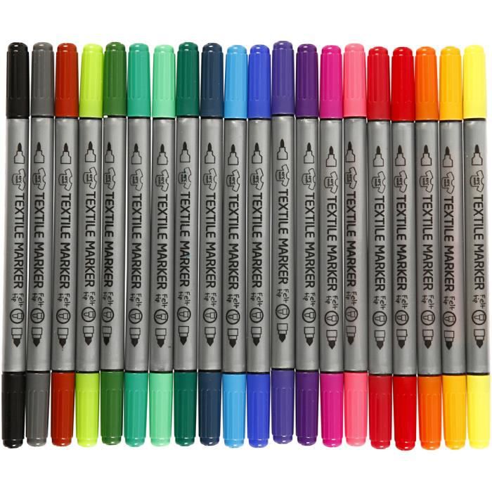 Good quality solid markers with double tip. Washable at 30-40°c