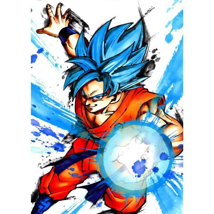 Dragon Ball character Goku with blue hair 8K wallpaper download