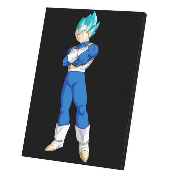 Buy Decorative painting dragon ball super vegeta super saiyan blue hair on black background... in Kuwait