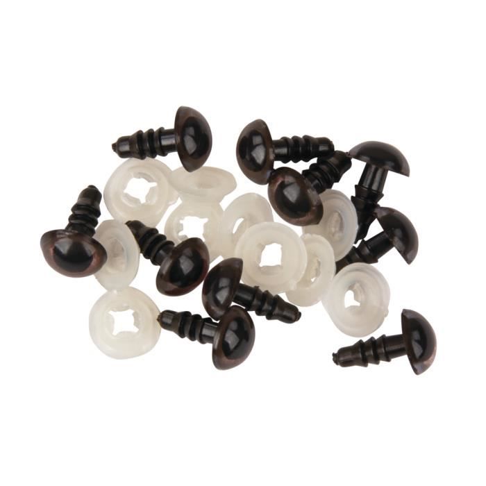 Plastic safety eyes dark brown