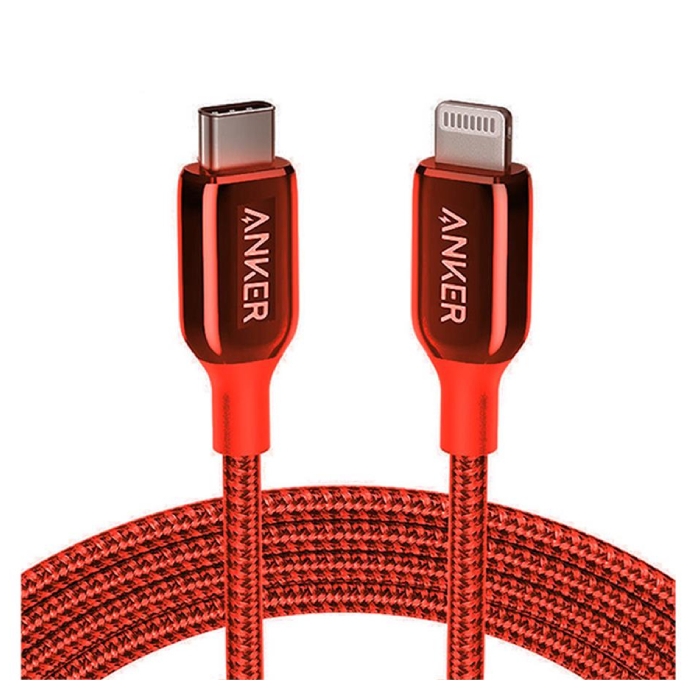 Buy Anker powerline+ iii usb-c to lightning 3ft cable - red in Saudi Arabia