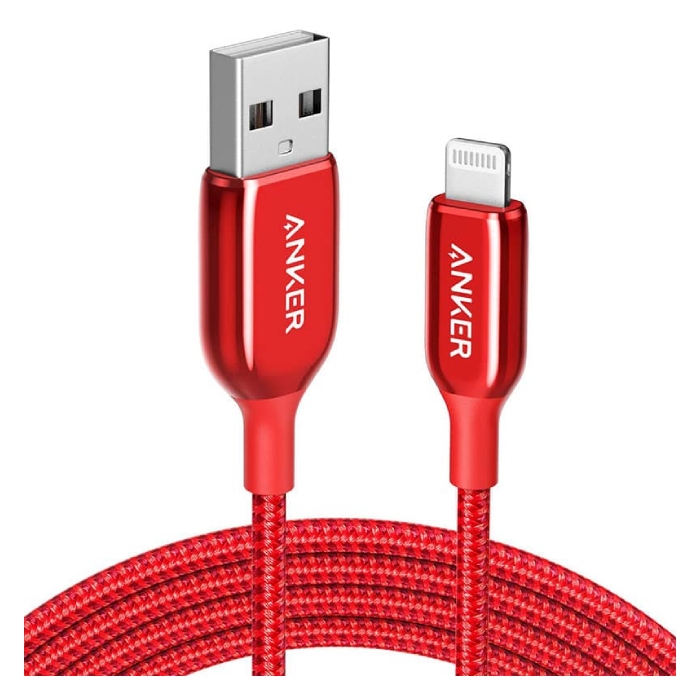 Buy Anker powerline+ iii lightning 3ft cable - red in Saudi Arabia