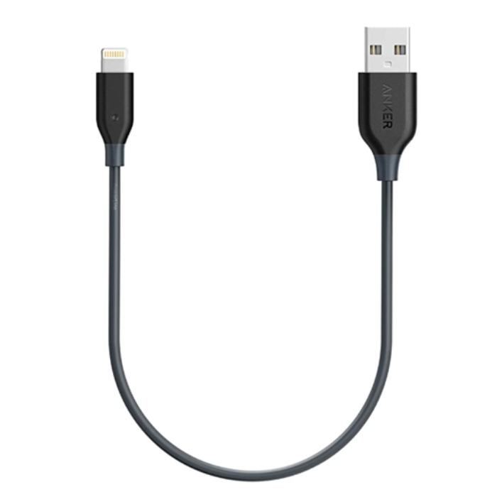 Anker powerline lightning 1ft cable - grey