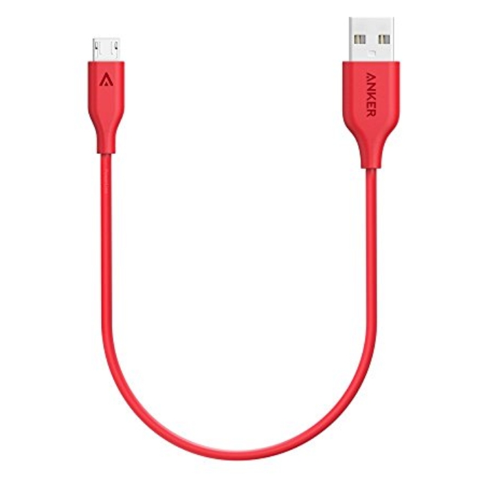 Buy Anker powerline micro usb 1ft cable - red in Saudi Arabia