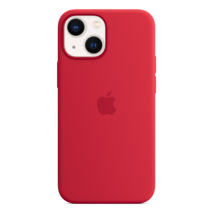 Buy Apple iphone 13 mini  silicone case with magsafe - red in Saudi Arabia