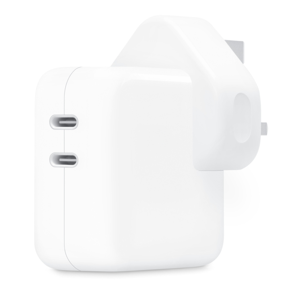 Apple dual usb-c port power adapter, 35w, mnwp3ze/a - white