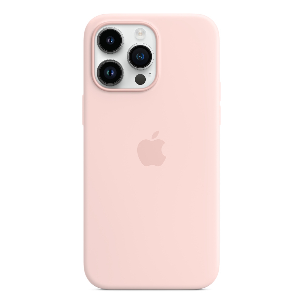 

Apple iphone 14 pro max silicone case w/magsafe - chalk pink