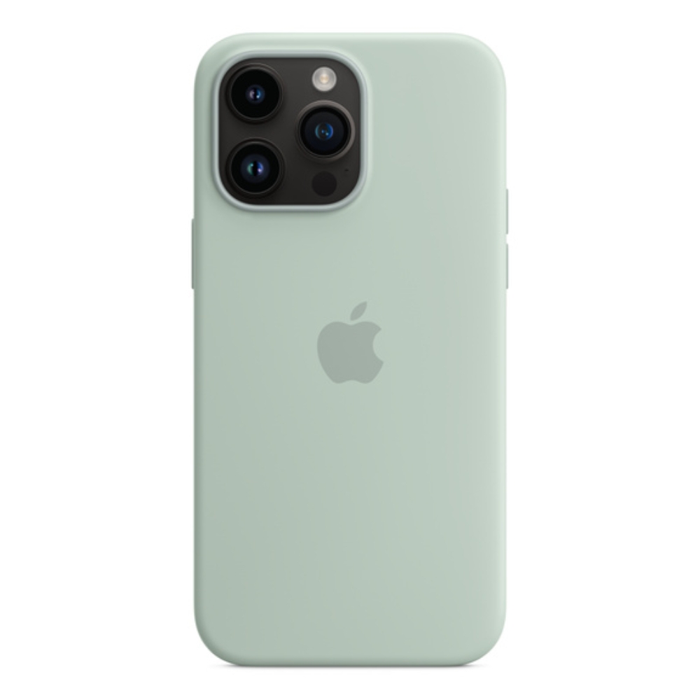 

Apple iphone 14 pro max silicone case w/magsafe - succulent blue