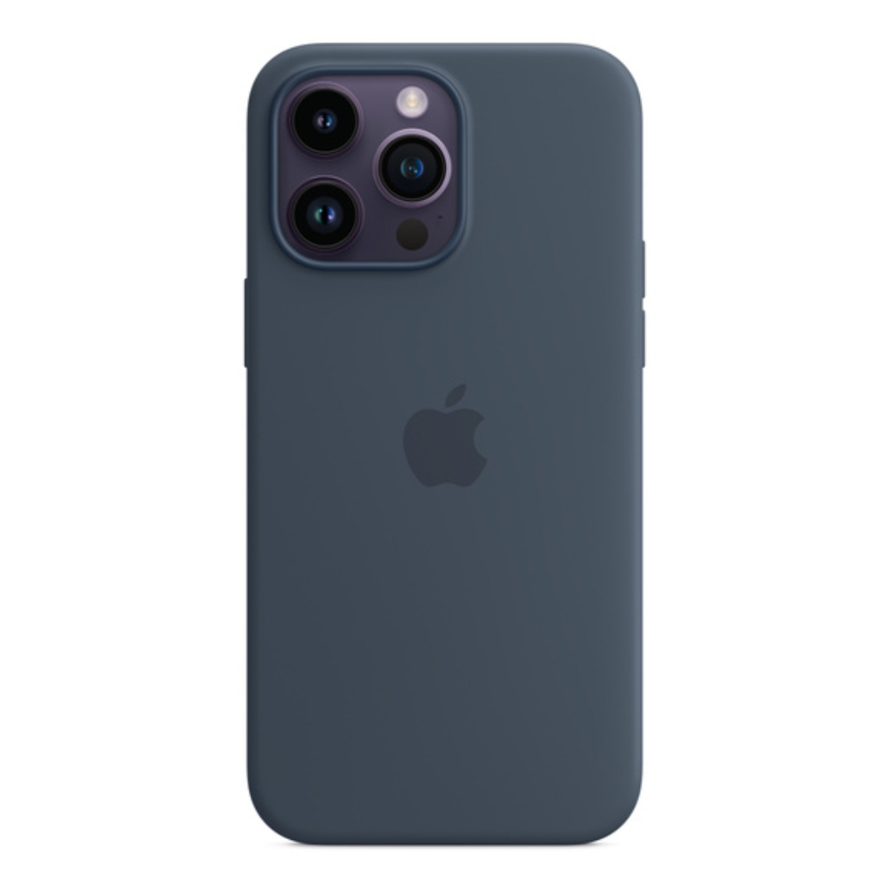 

Apple iphone 14 silicone case w/magsafe - storm blue
