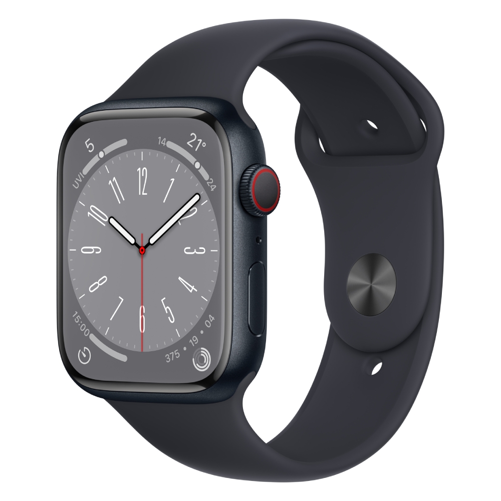 

Apple watch series 8 gps + cellular 45mm midnight aluminium case with midnight sport ba...