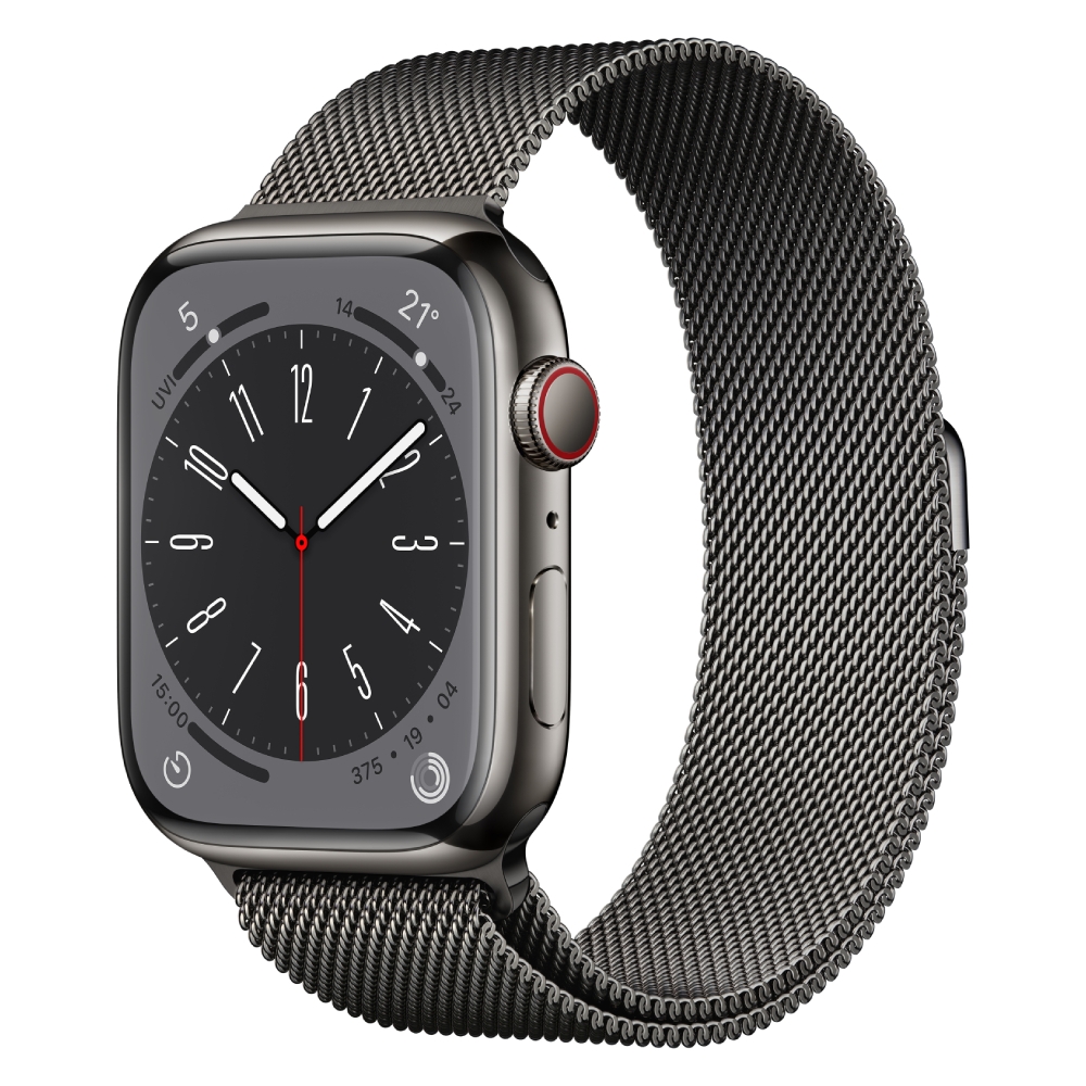 Buy Pre order apple watch s8 cellular 45mm - graphite milanese loop in Saudi Arabia