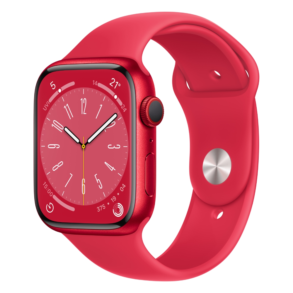 Buy Pre order apple watch s8 cellular 45mm - red sport band in Saudi Arabia