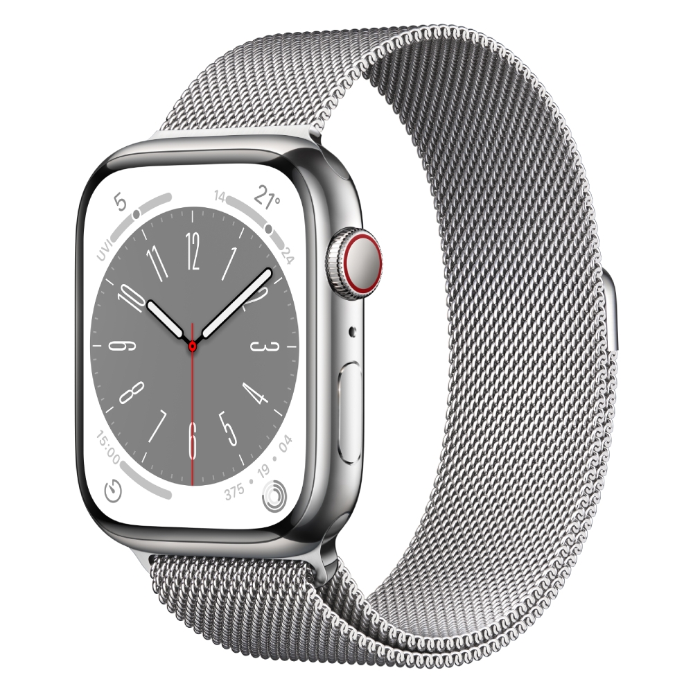 Buy Pre order apple watch s8 cellular 45mm - silver milanese loop in Saudi Arabia