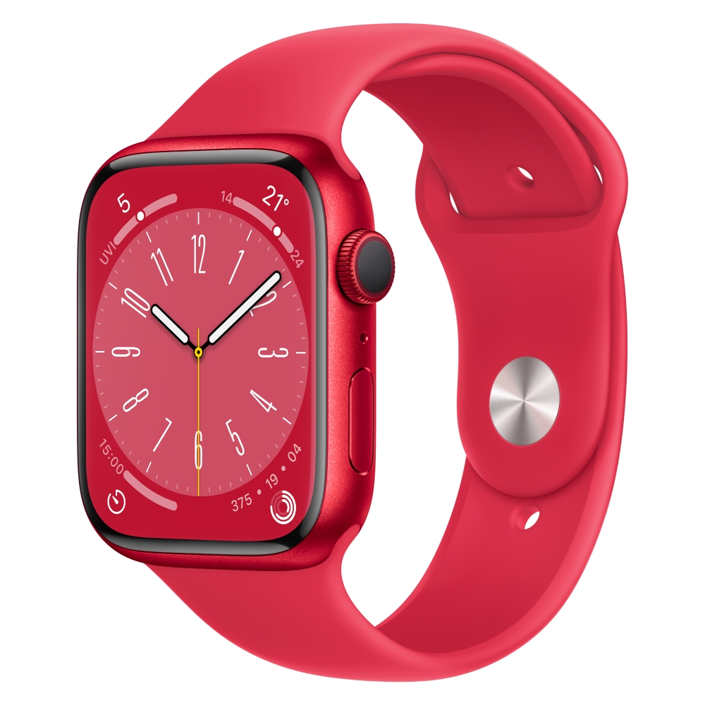 Buy Pre order apple watch s8 gps 45mm - red sport band in Saudi Arabia