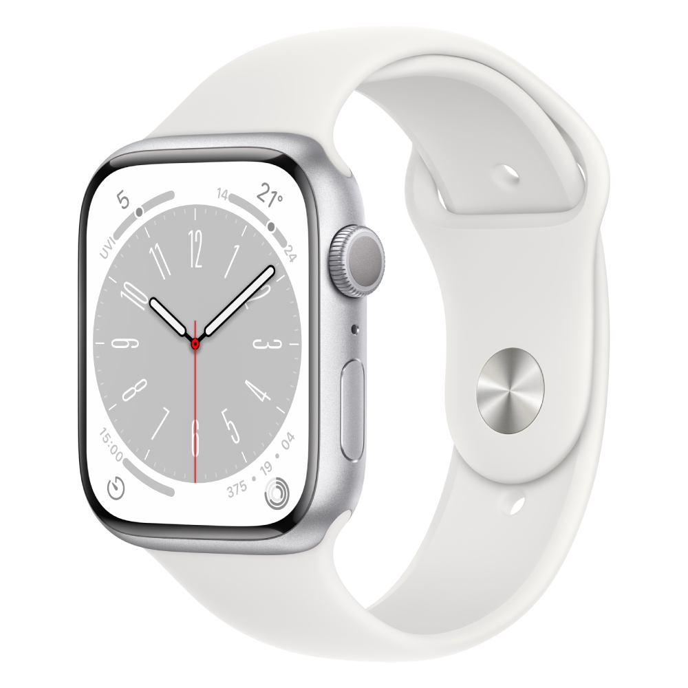 Buy Pre order apple watch s8 gps 45mm - aluminum case with white sport band in Saudi Arabia