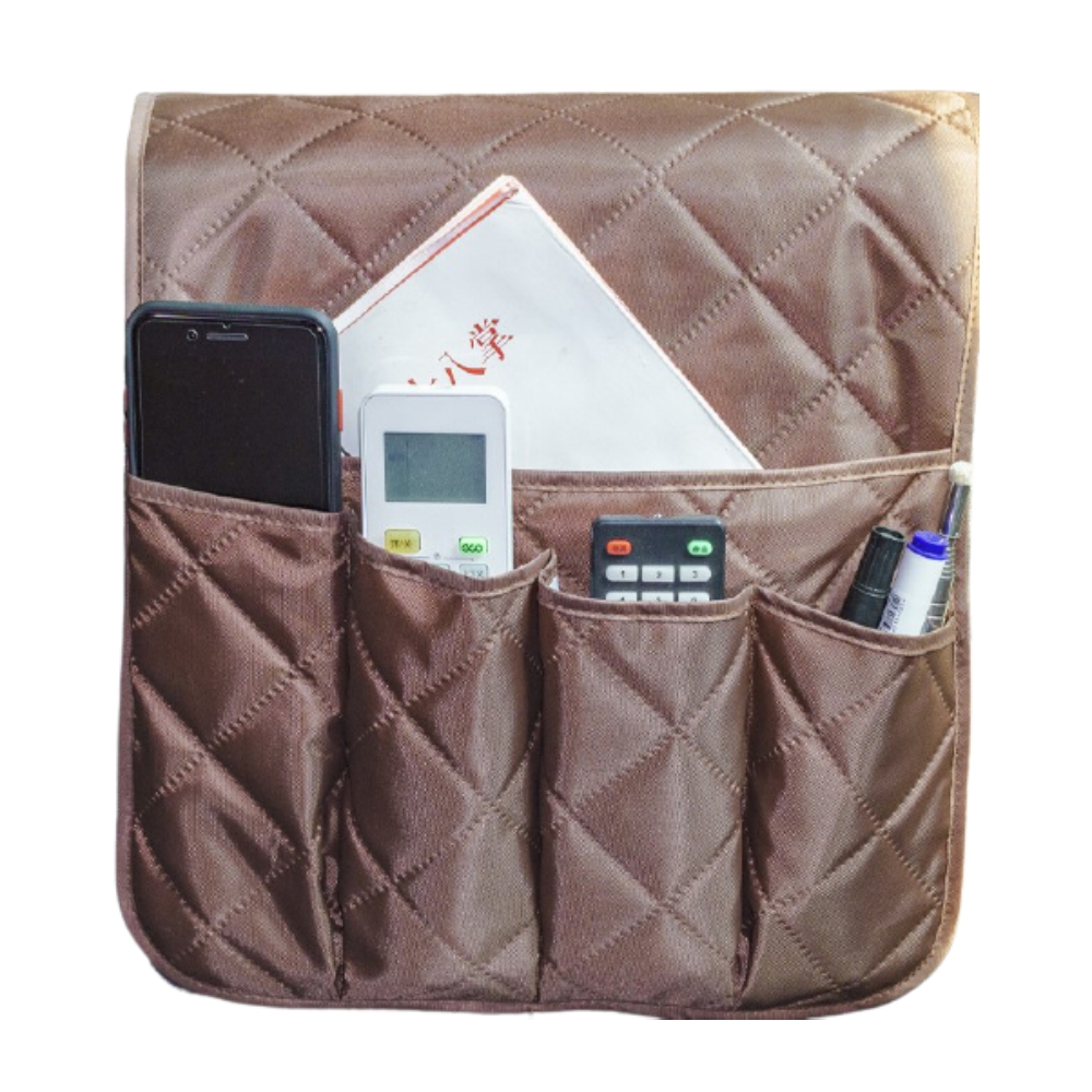 

Eq sofa armrest storage bag - brown